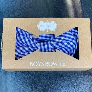 Mud Pie Boys Blue and White Gingham Bow Tie